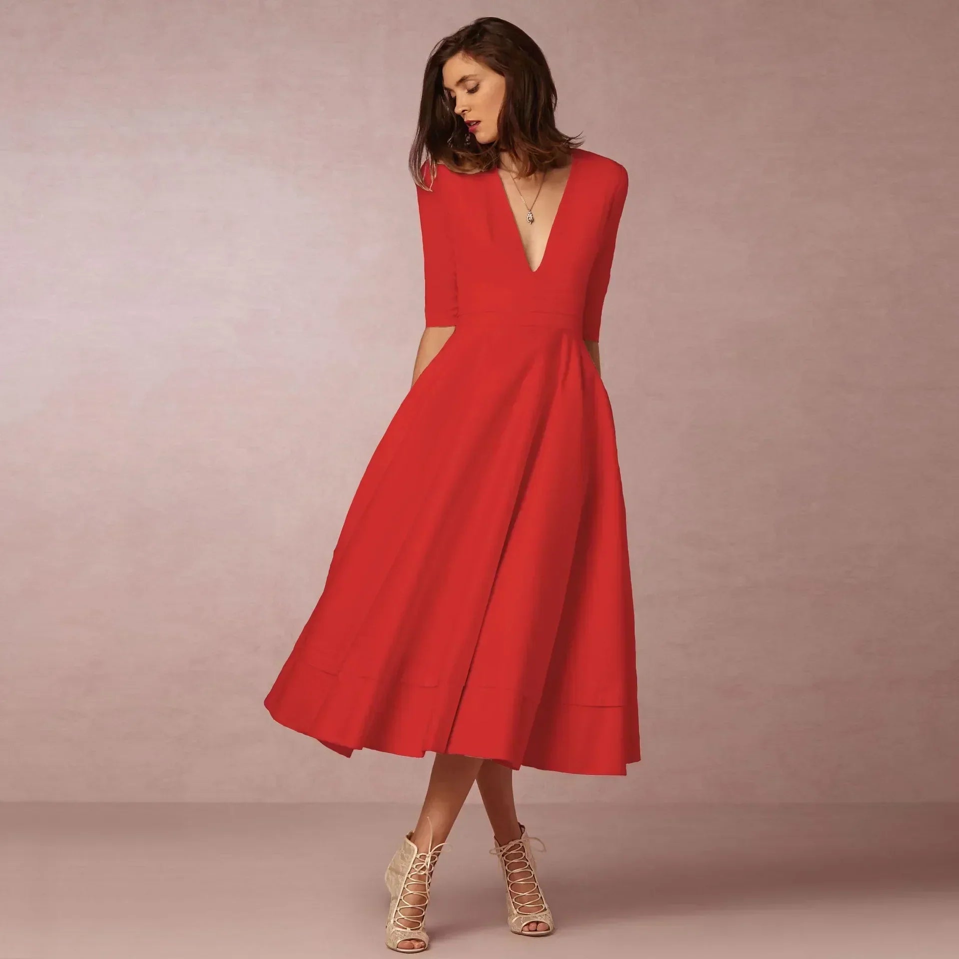 Isabella - Women's Elegant Flowing Midi Dress