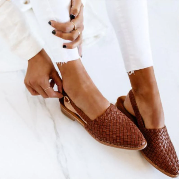 Audrey - Women's Spring Geflochtene Slingback-Ballerinas