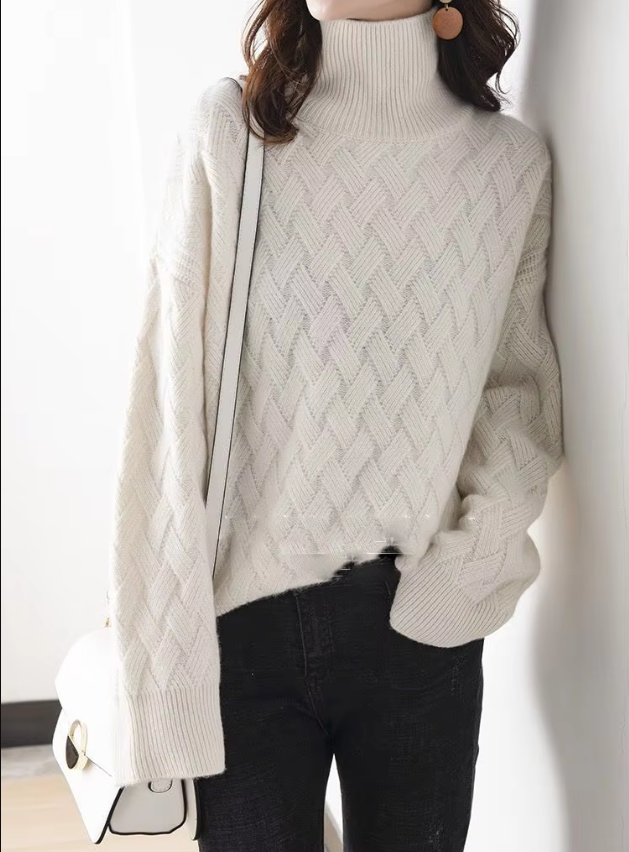 Tina - Women's Turtleneck Sweater for Spring