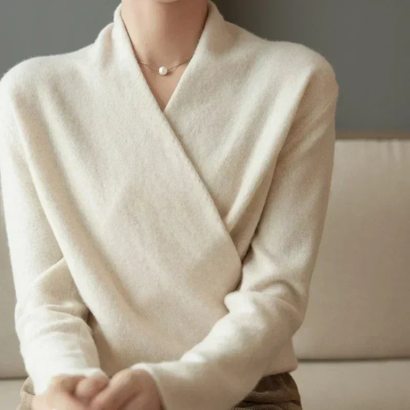 Rachel - Women's Spring Wrap Sweater with V Neckline
