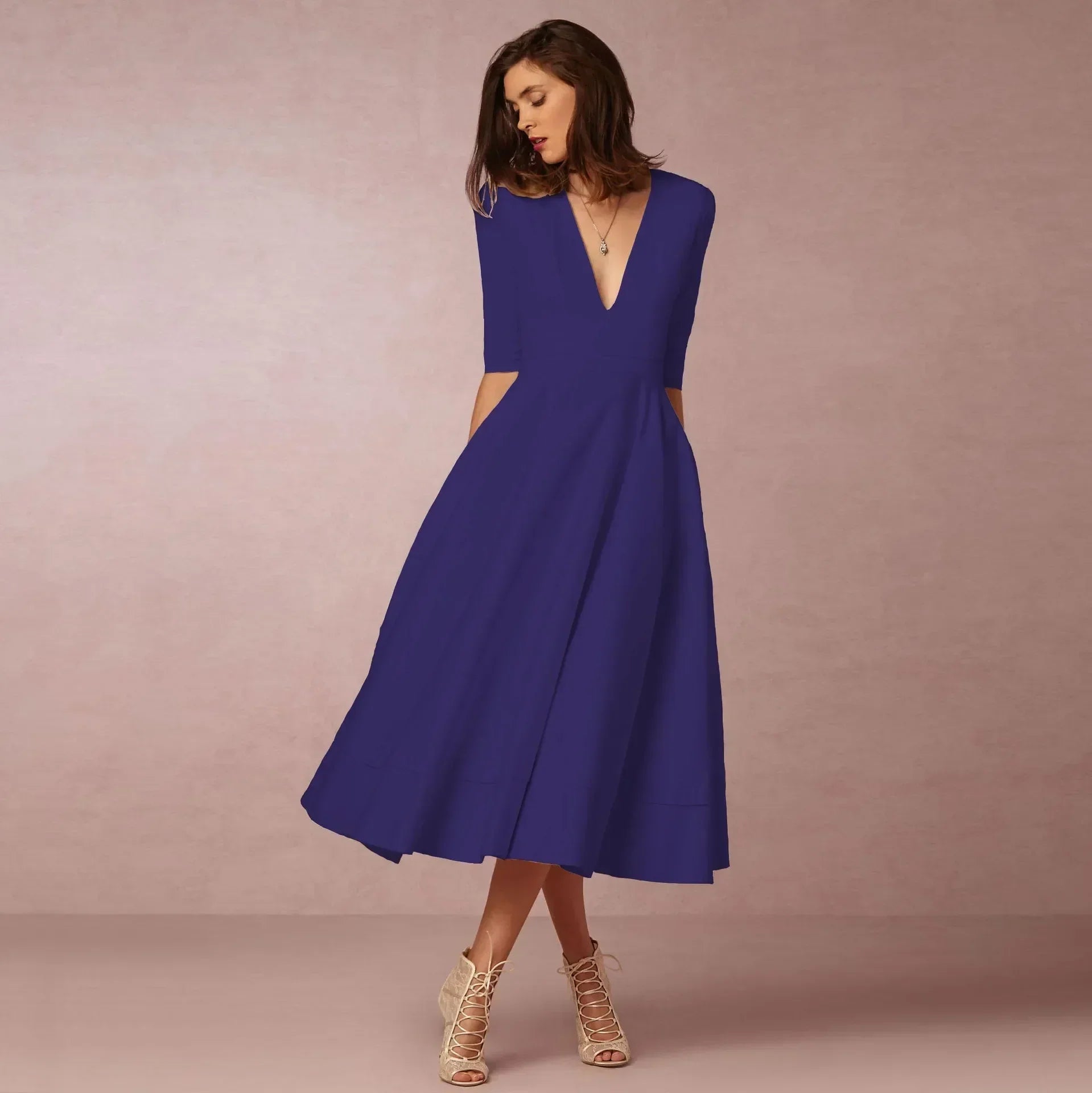 Isabella - Women's Elegant Flowing Midi Dress