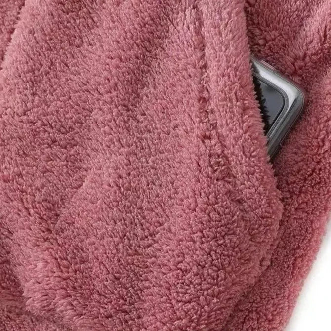 Amber - Women's Spring-Kuschelige Hooded Jacket with Zip