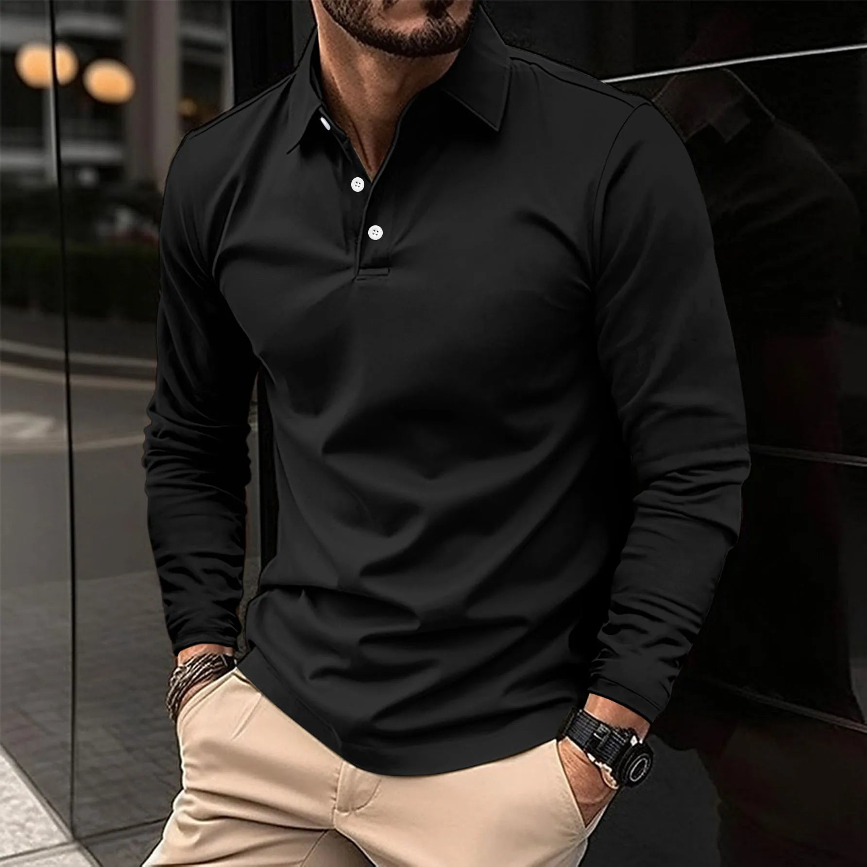 Taylor - Klassisches Long Sleeve-Polo Shirt