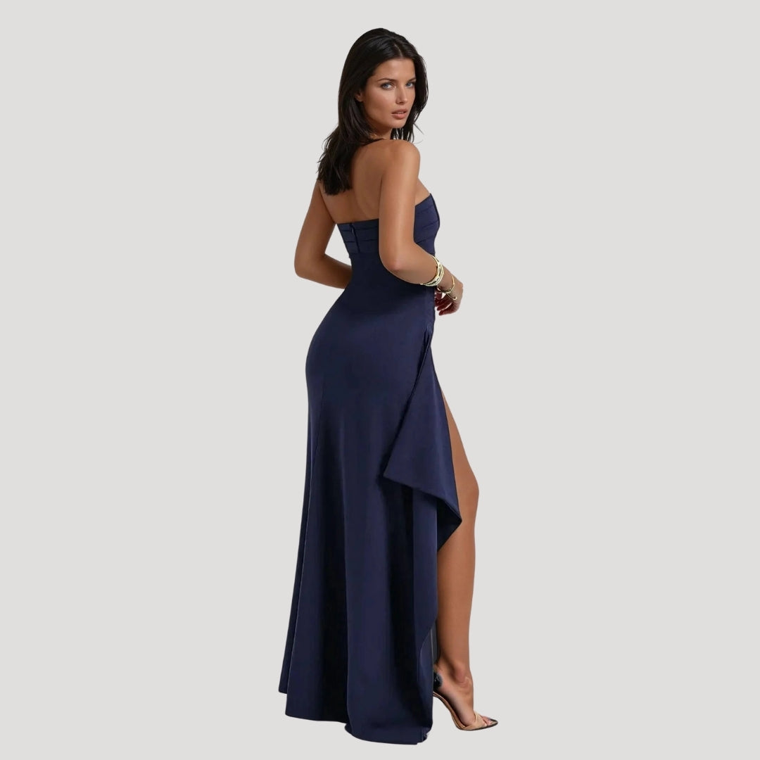 Maxine - Women's Wedding Guest Strapless Maxi Dress