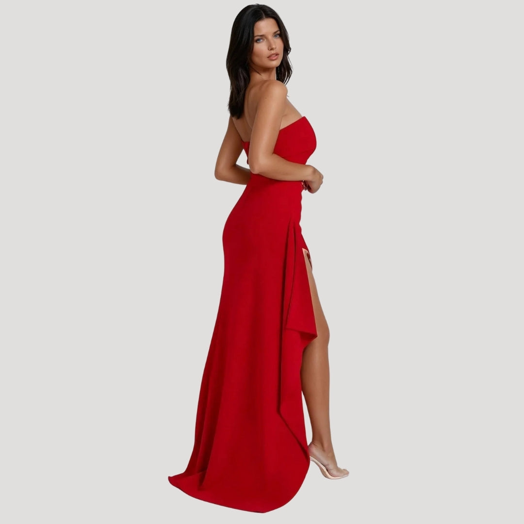 Sharon - Women's Strapless Maxi Dress for Wedding Guests