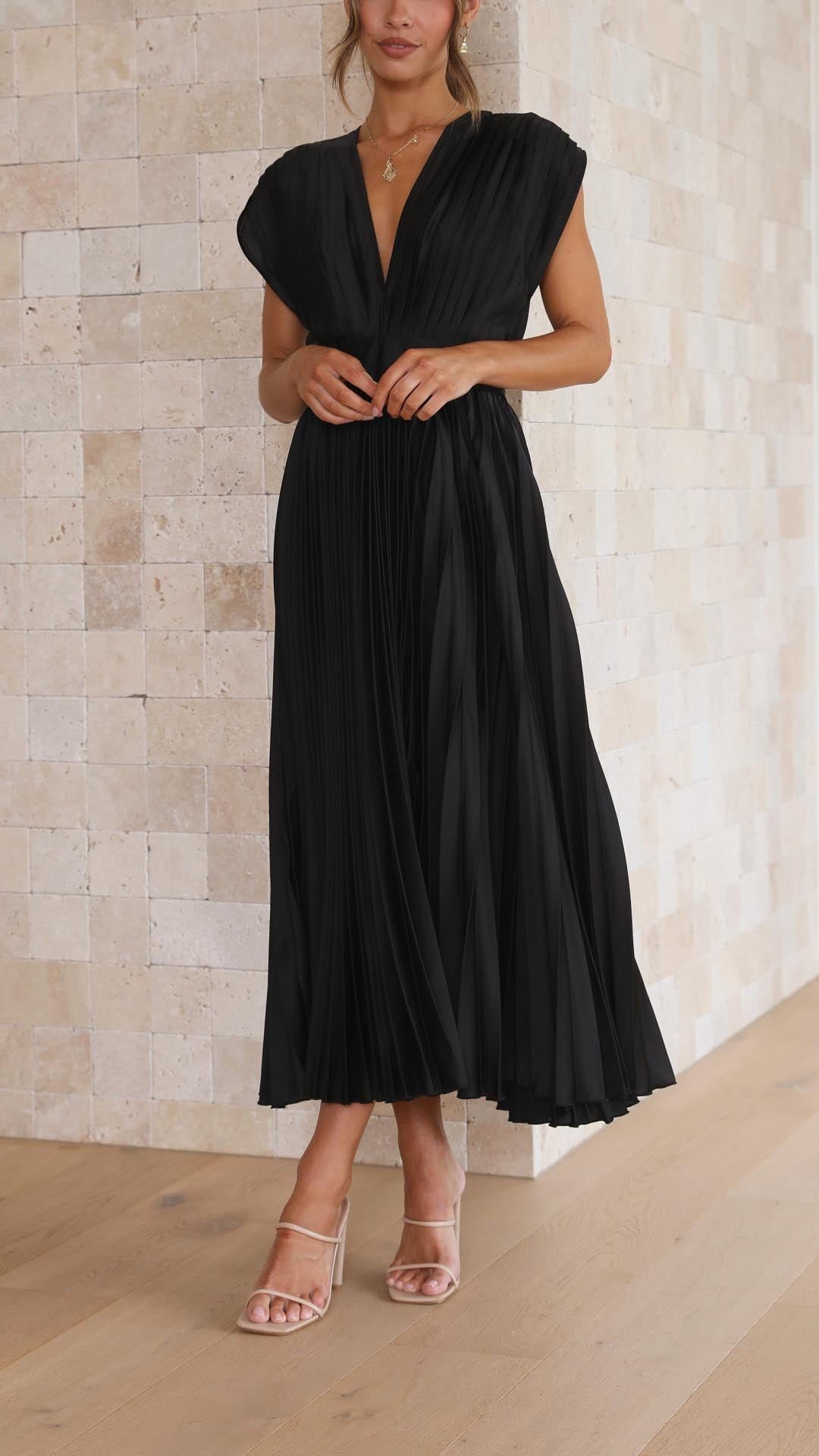 Isabella - Women's Klassisches Gefaltetes Maxi Dress