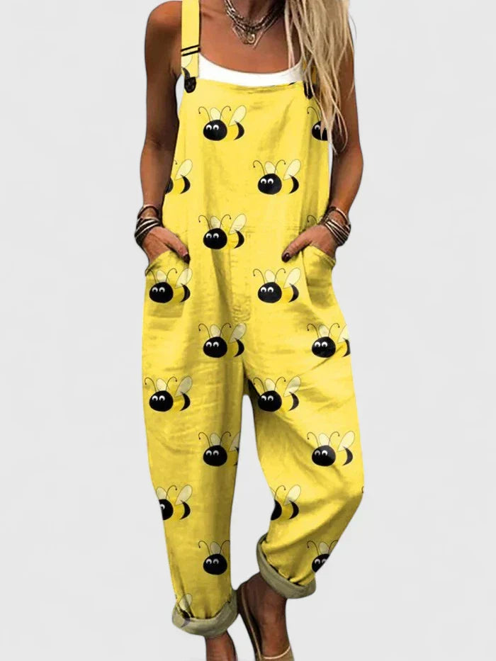 Maureen - Women's Casual Overall with Lustigem Bienenprint