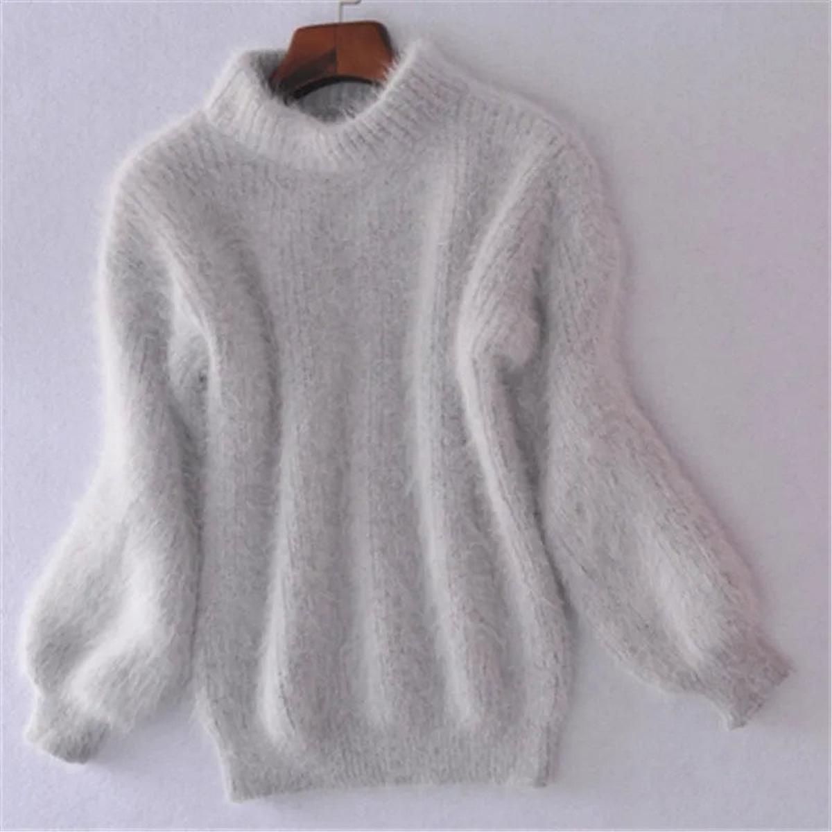 Molly - Women's Soft Flauschiger Spring Sweater with high Collar