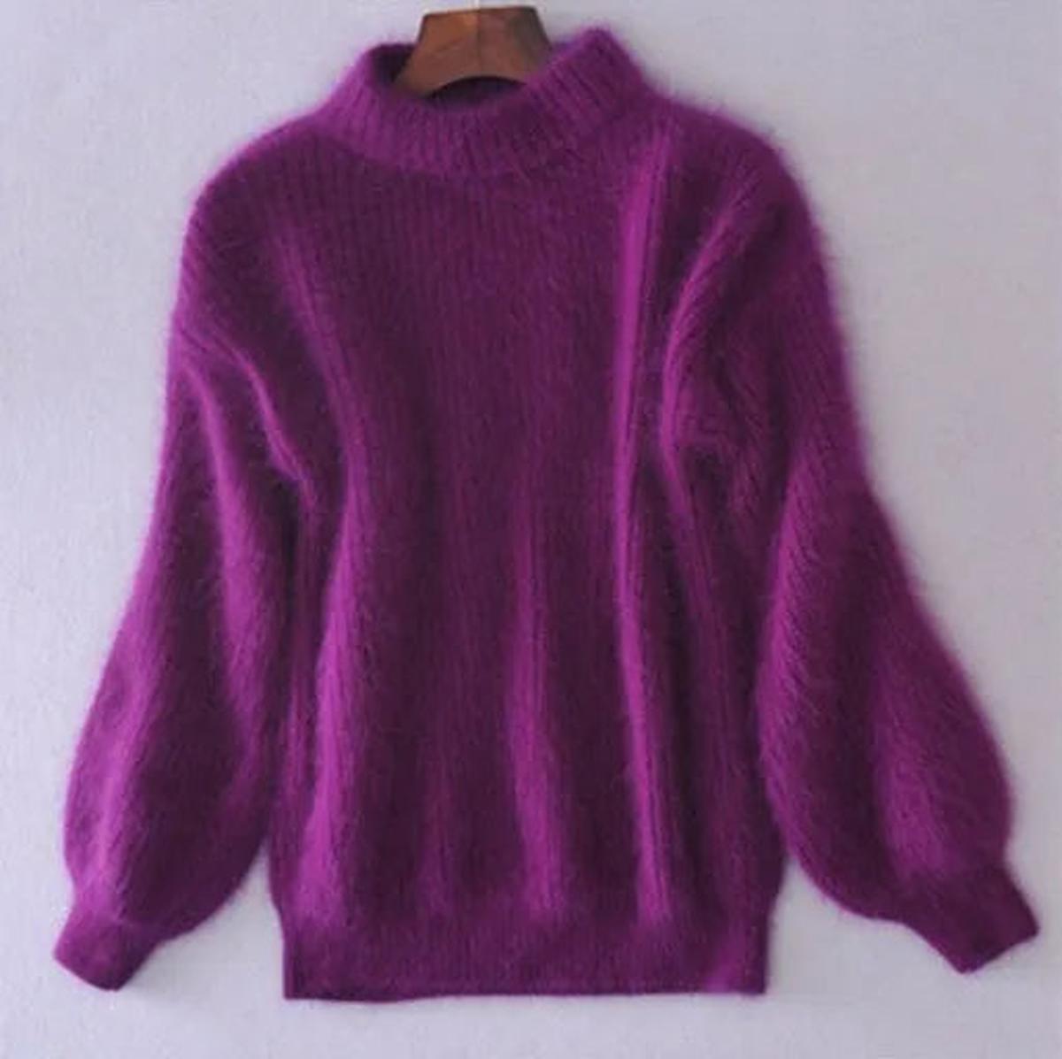 Molly - Women's Soft Flauschiger Spring Sweater with high Collar