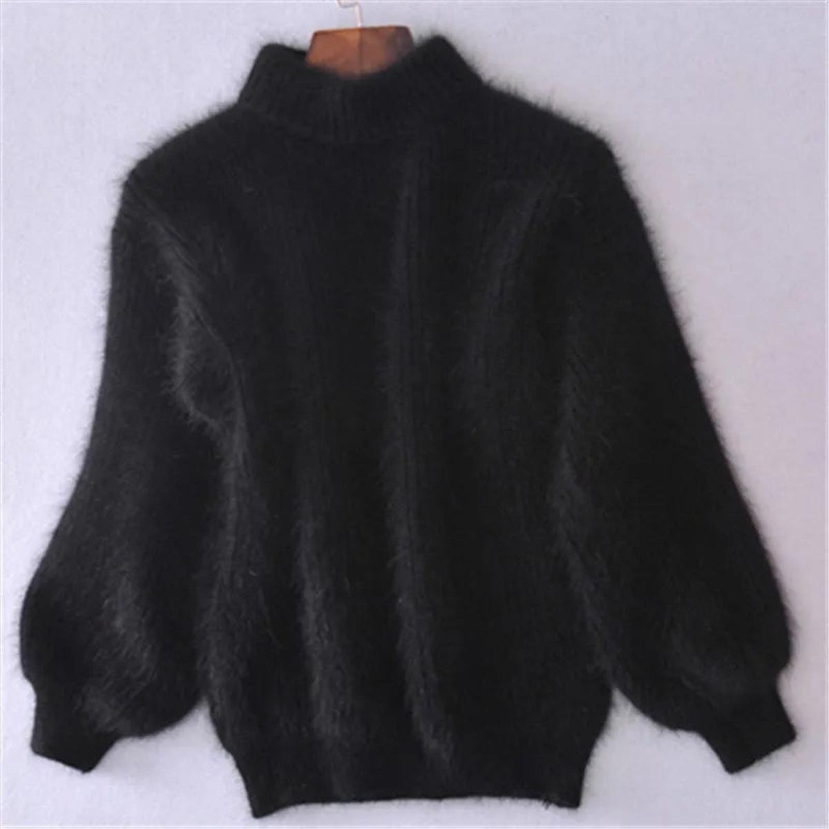 Molly - Women's Soft Flauschiger Spring Sweater with high Collar
