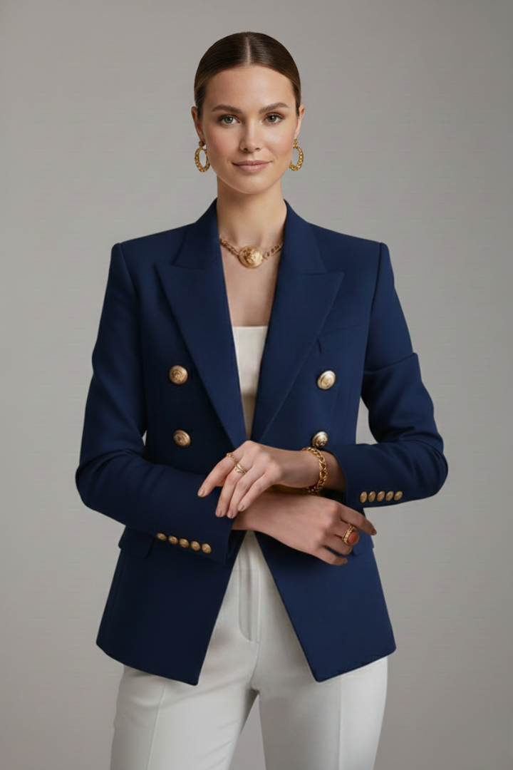Joanna - Women's Zweireihiger Blazer with goldenen Buttons