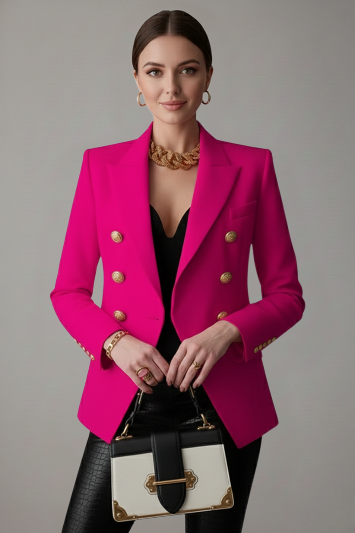 Joanna - Women's Zweireihiger Blazer with goldenen Buttons