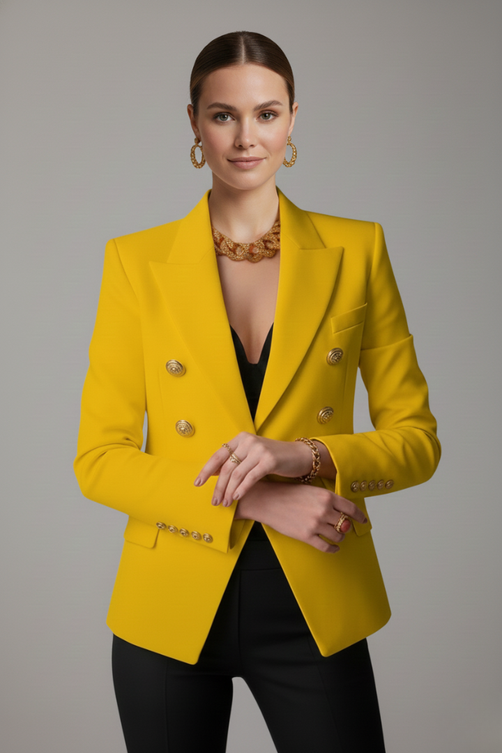 Joanna - Women's Zweireihiger Blazer with goldenen Buttons