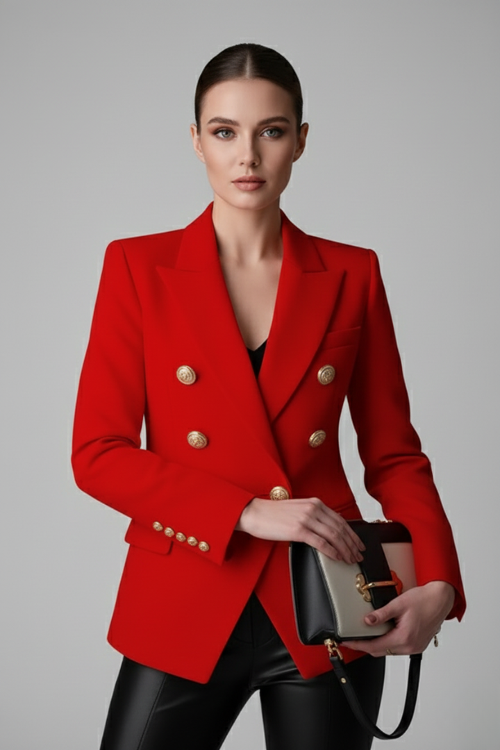 Joanna - Women's Zweireihiger Blazer with goldenen Buttons