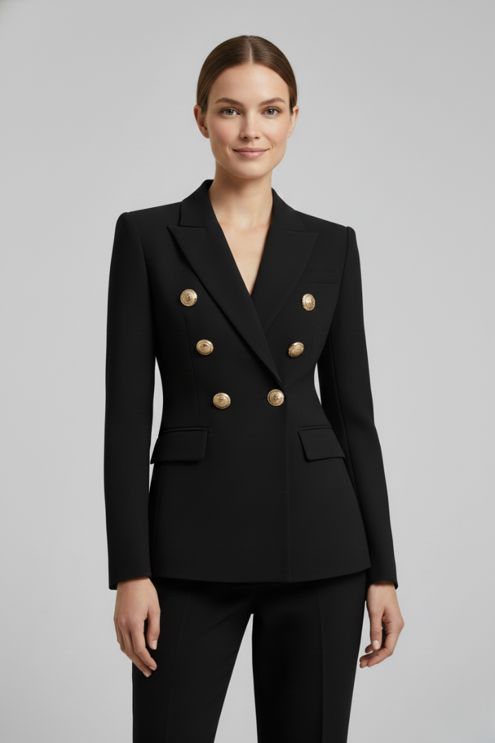 Joanna - Women's Zweireihiger Blazer with goldenen Buttons