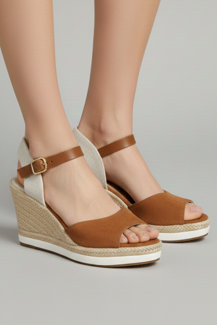 Natalie - Women's Espadrille-Sandals with geschlossener Lace and Slingback-Strap