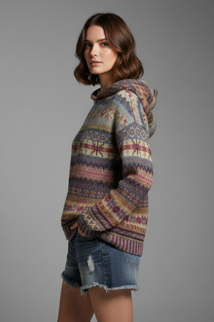 Phoebe - Women's Hoodie with Hood and Ribbed Cuffs
