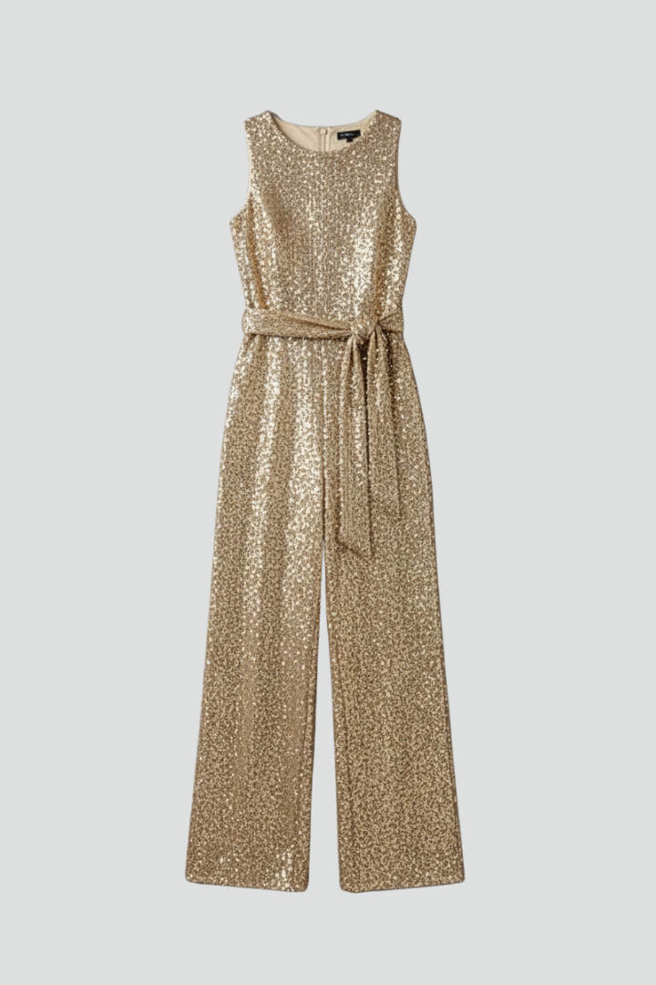 Eliza - Women's Sequin Straight-Leg Evening-Jumpsuit