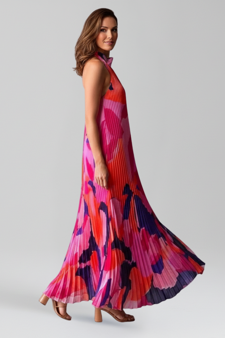 Alice - Women's pleated sleeveless Maxi Dress
