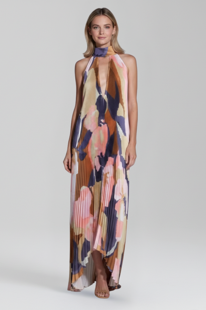 Alice - Women's pleated sleeveless Maxi Dress