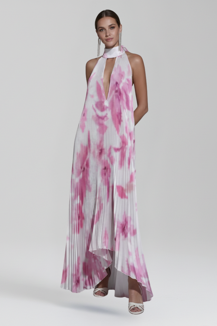 Alice - Women's pleated sleeveless Maxi Dress
