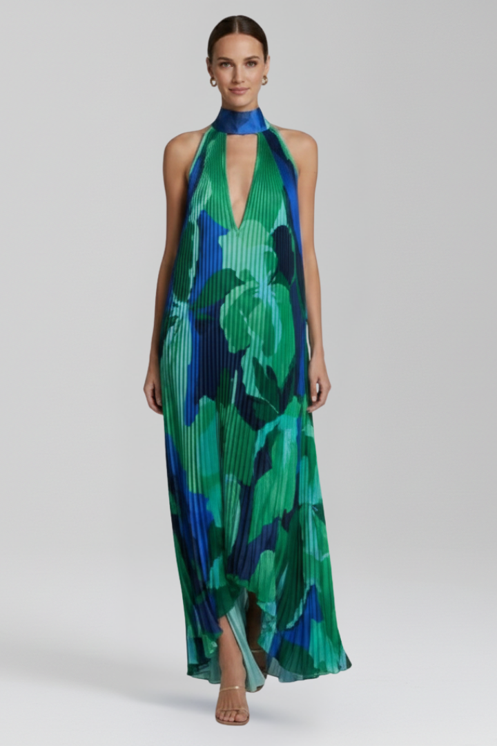 Alice - Women's pleated sleeveless Maxi Dress