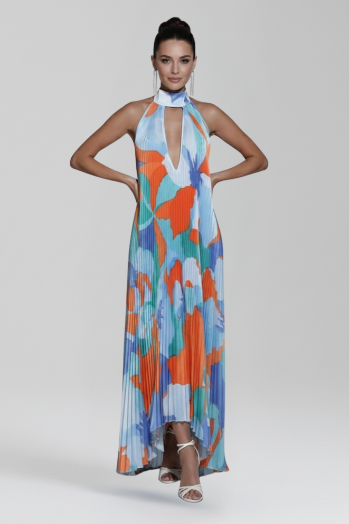 Alice - Women's pleated sleeveless Maxi Dress