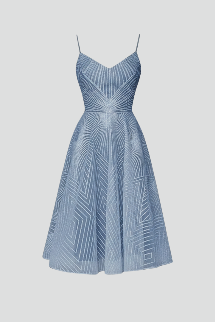 Laura - Women's Spaghetti Strap A-Line Skirt Midi Dress