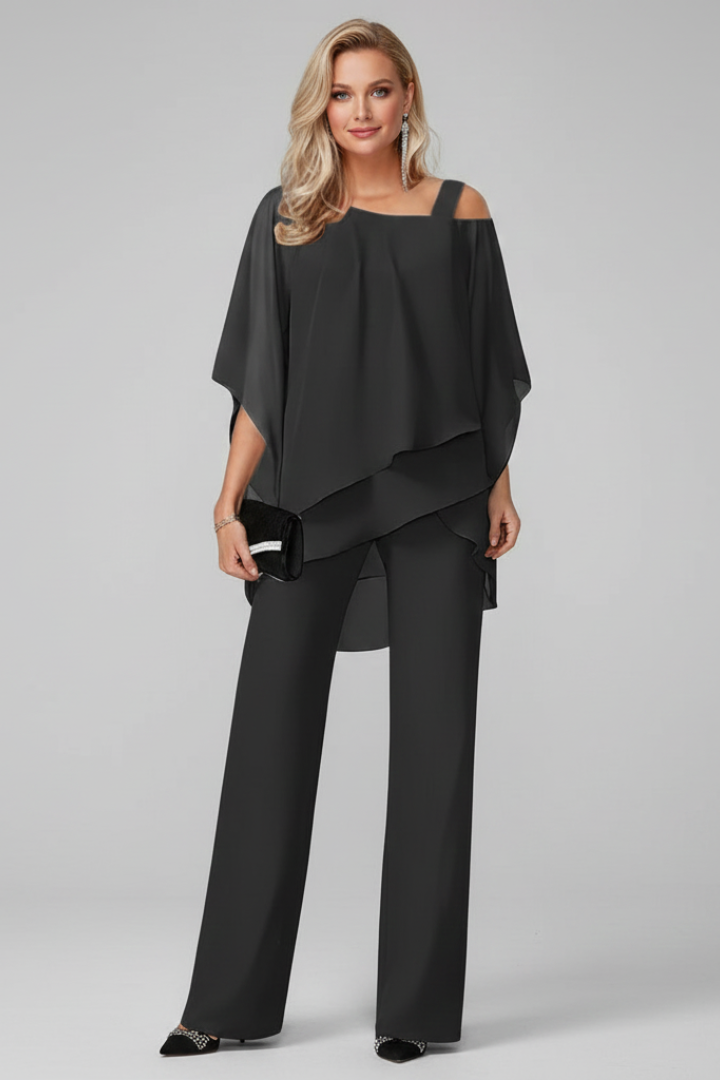 Lauren - Women's Off-Shoulder Flowing Wide-Leg Jumpsuit