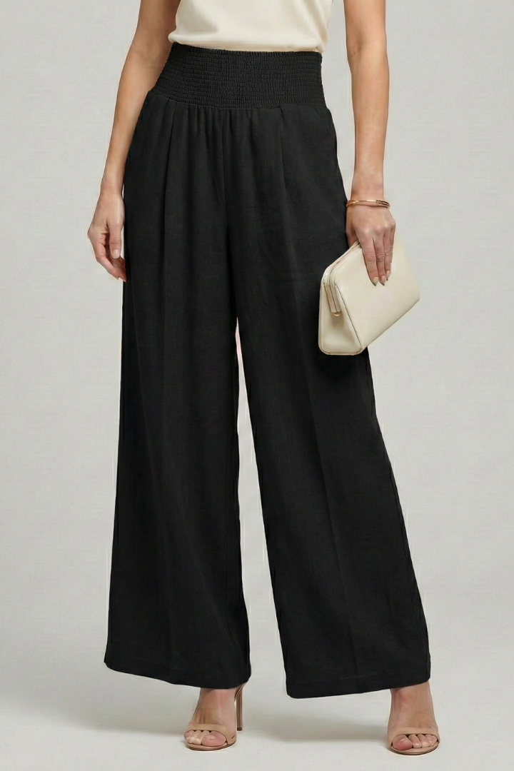 Lucy - Women's Palazzo Trousers with High Waist and Pleated