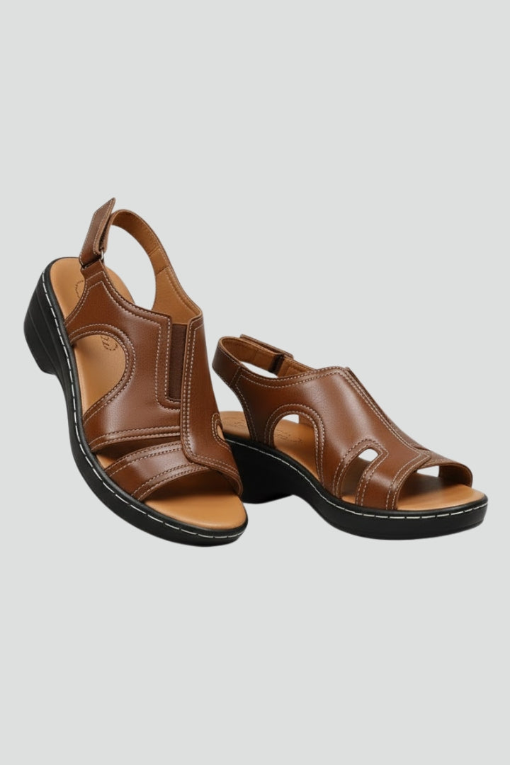 Zoe - Women's Plateausandalen with open Lace and Cut-Outs