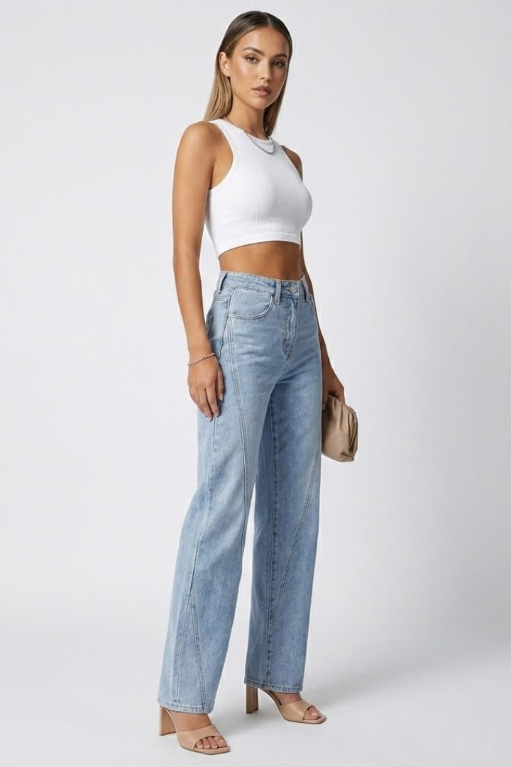 Ruby - Women's High-Waist Classic Straight-Leg Denim Jeans