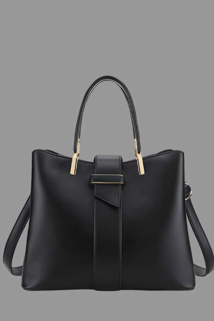 Victoria - Women's Structured Shoulder Bag with Griffen and Strap