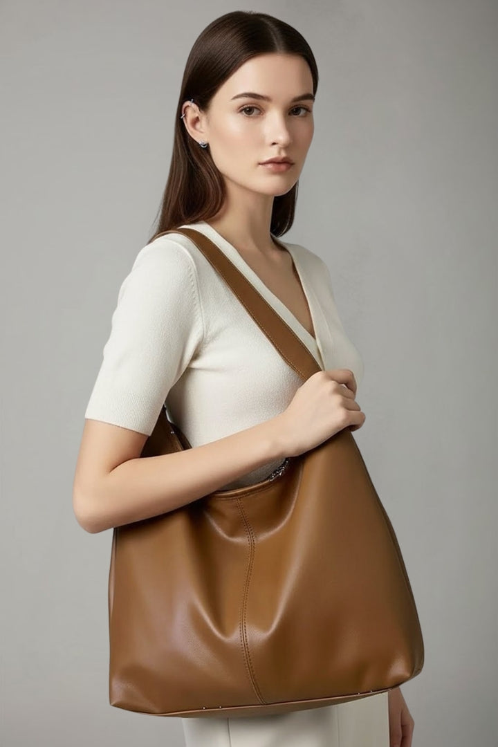 Reese - Women's Classic Tote Pocket with Faux Leather Exterior and Large Interior Pocket