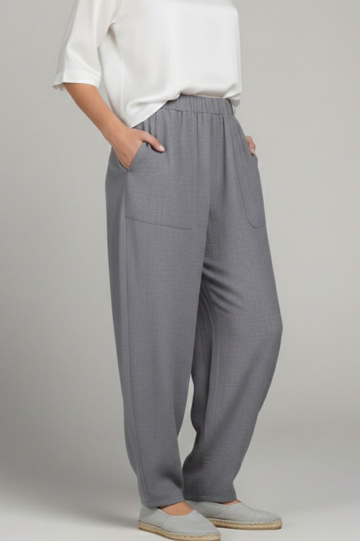 Alice - Women's Trousers with Elastic Waistband and Side Pockets