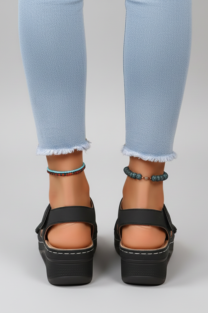 Ava - Women's-Wedge Sandals with Schlaufenriemen in Zehenbereich