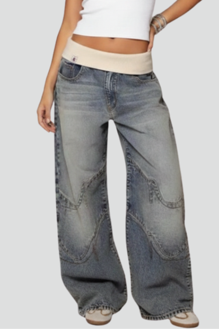 Caitlin - Women's Casual Baggy Wide-Leg Denim Trousers