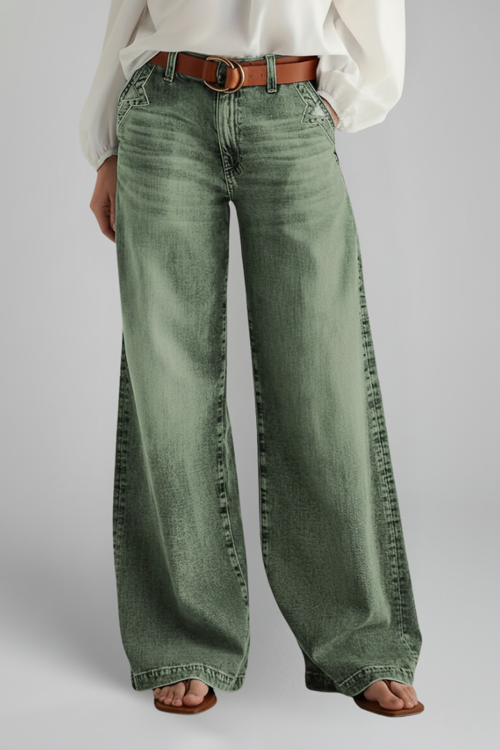 Amelia - Women's Casual Wide-Leg High-Rise Denim Jeans