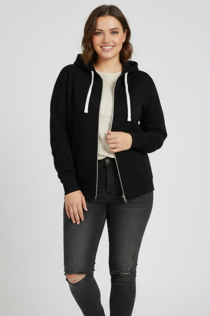 Abigail - Women's Hooded Jacket with Zip, Drawstring and Vorderentaschen