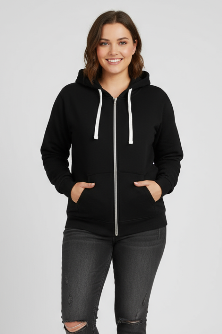 Abigail - Women's Hooded Jacket with Zip, Drawstring and Vorderentaschen