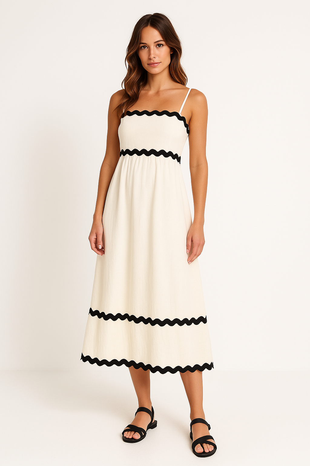 Caitlin - Women's A-Line-Maxi Dress with Spaghetti Straps