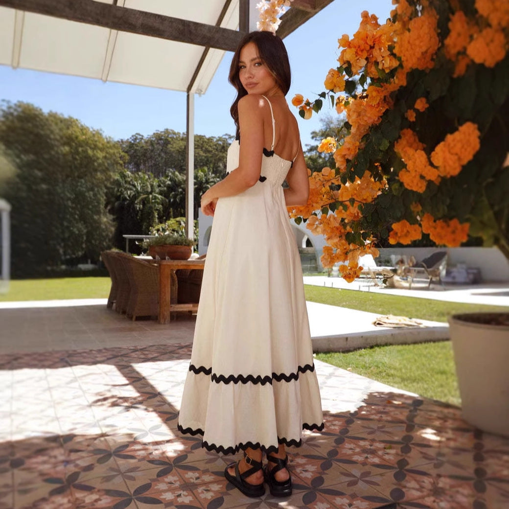 Caitlin - Women's A-Line-Maxi Dress with Spaghetti Straps