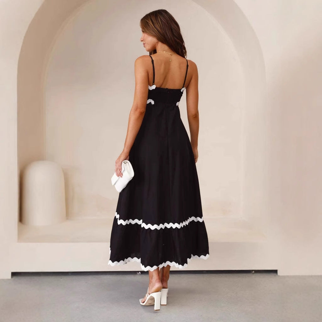 Caitlin - Women's A-Line-Maxi Dress with Spaghetti Straps