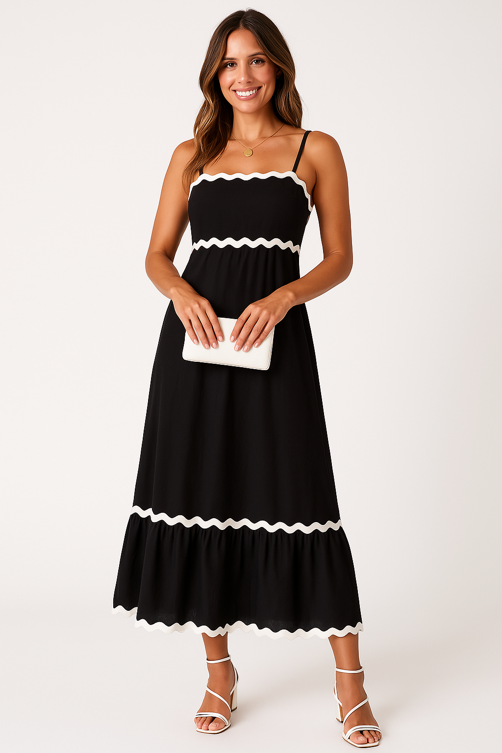 Caitlin - Women's A-Line-Maxi Dress with Spaghetti Straps