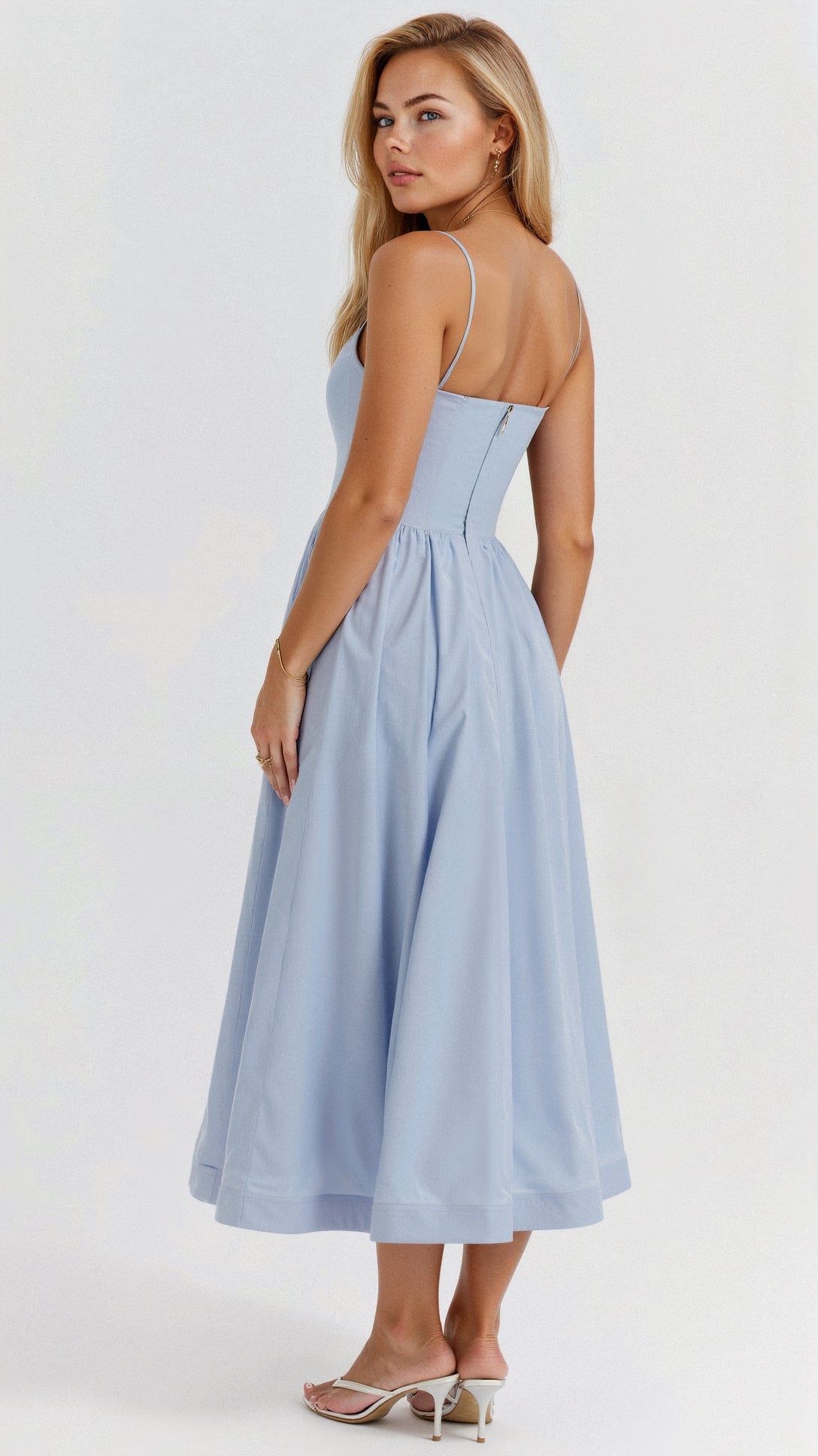Donna - Women's A-Line-Midi Dress in Ascot-Style