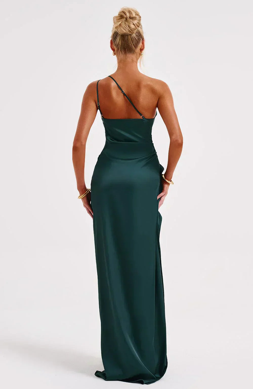 Mandy - Women's One-Shoulder Maxi Dress with Slit