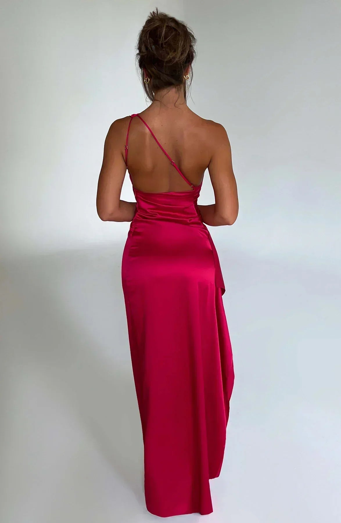 Mandy - Women's One-Shoulder Maxi Dress with Slit