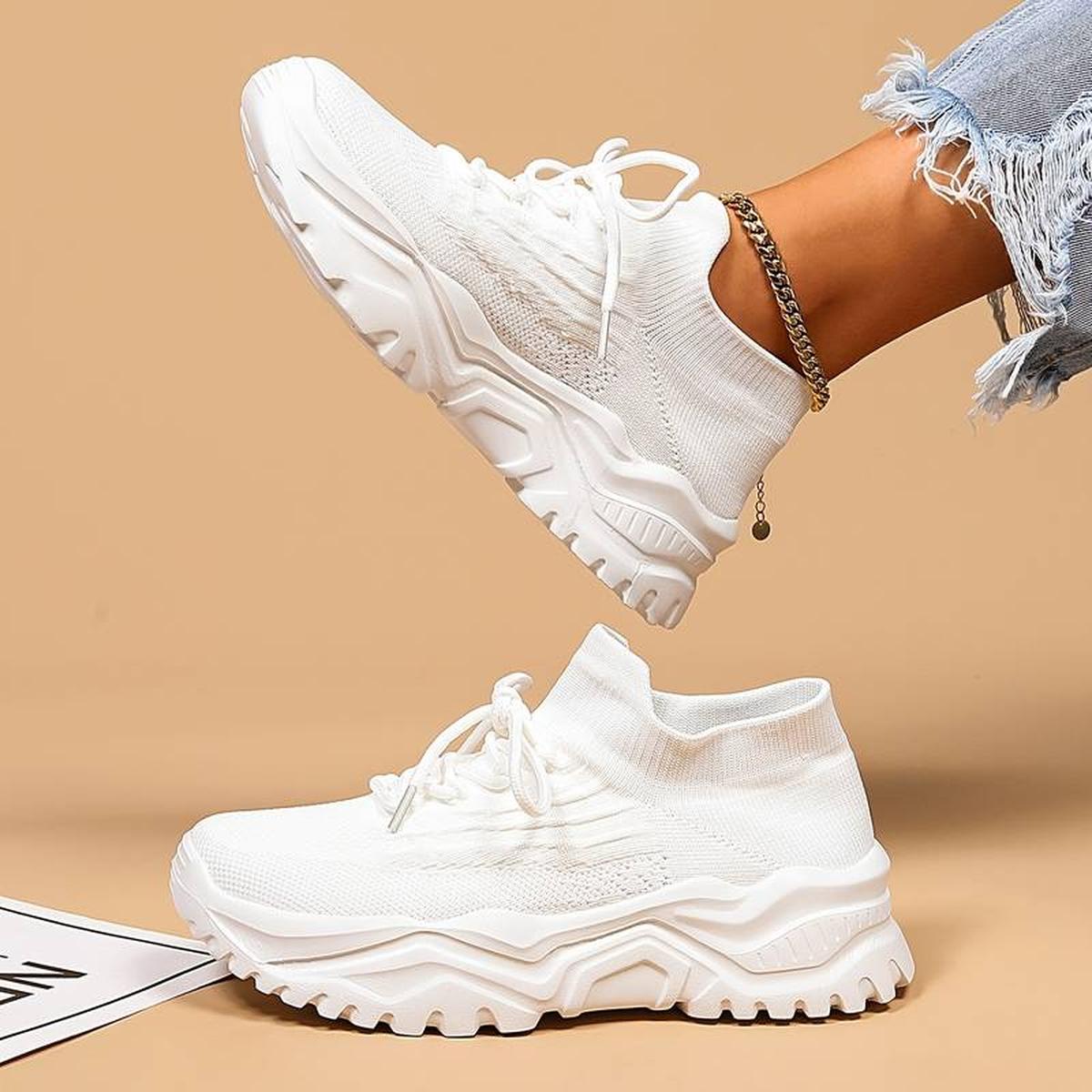 Chloe - Women's Knit Lace-Up Shoes for Casual and Walking