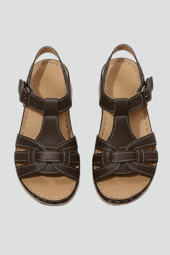 Eliza - Women's Retro-Riemchensandalen with Schnallenverschluss
