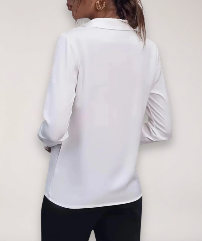 Joanna - Women's Spring Office Blouse with Button Placket